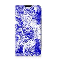 Mobiel BookCase Apple iPhone 14 Plus Angel Skull Blauw