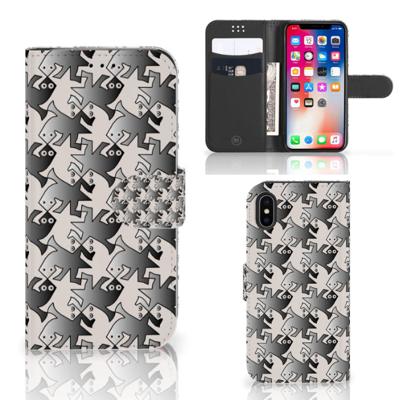 Apple iPhone X | Xs | Telefoonhoesje | Met pasjeshouder | Salamander Grey