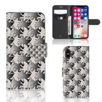 Apple iPhone X | Xs | Telefoonhoesje | Met pasjeshouder | Salamander Grey