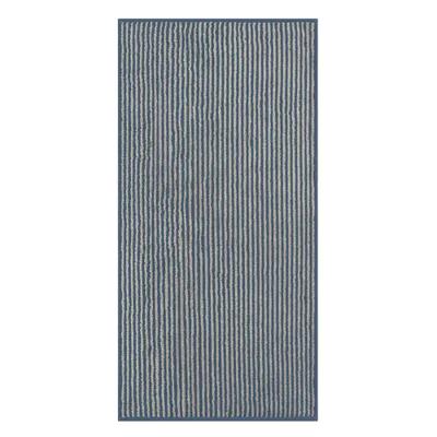 Cawö Cawö Two-Tone Stripe Badlaken 80x150 nachtblau