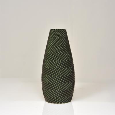 Felicia 3D vaas 18x8cm Groen Metallic