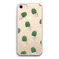 Cactusprint roze: iPhone 7 Transparant Hoesje