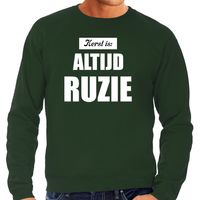 Groene foute kersttrui / sweater Kerst is: altijd ruzie outfit heren