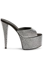 Giuseppe Zanotti mules Aida 150 mm à ornements en cristal - Noir