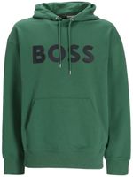 BOSS hoodie en coton à logo imprimé - Vert