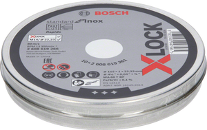 Bosch Accessoires X-LOCK Slijpschijfblik 10x Standard for Inox 10x115x1x22.23mm, recht - 1 stuk(s) - 2608619266