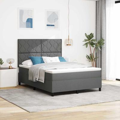 Boxspringbed met Matras & LED in Donkergrijs, 160 x 200 cm Stof