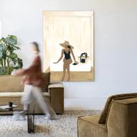 Urban Cotton Wandkleed 'Luxuriate Regardless' 145 x 190cm in Frame - black