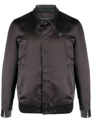Philipp Plein veste bomber imprimée à fini satiné - Noir