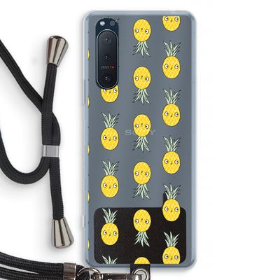 Ananas: Sony Xperia 5 II Transparant Hoesje met koord