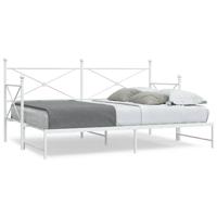 Slaapbank met onderschuifbed zonder matras 90x190 cm staal wit Slaapbank met onderschuifbed zonder matras 90x190 cm staal wit