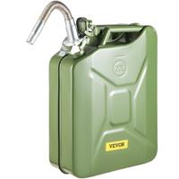 VEVOR Jerry Brandstoftank, 5,3 Gallon/20L Draagbare Jerry Gasfles met Flexibel Uitloopsysteem, Roestvrije en Hittebestendige Stalen Brandstoftank voor Auto Vrachtwagen Apparatuur, Groen