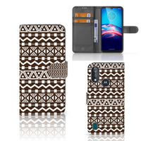 Bookcase Moto E6s Telefoon Hoesje Aztec Brown - thumbnail
