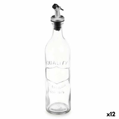 Flesje Vivalto Transparant Glas Siliconen Polypropyleen 500 ml (12 Stuks)