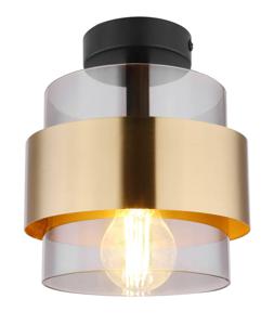 Globo Plafondlamp Milley zwart met goud 15560D