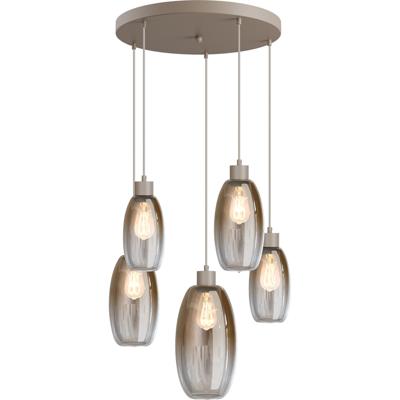 Masterlight Vide hanglampOlive met 5 glazen - zand - Ø50cm - 2432-36-50-5-02-221