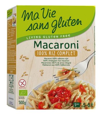 Macaroni van volkoren rijst glutenvrij bio