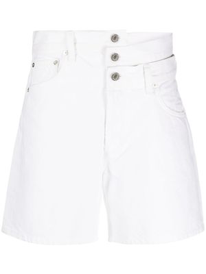 AGOLDE short en jean à taille froncée - Blanc