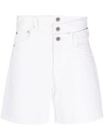 AGOLDE short en jean à taille froncée - Blanc