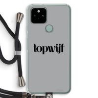 Topwijf Grijs Zwart: Pixel 5 Transparant Hoesje met koord