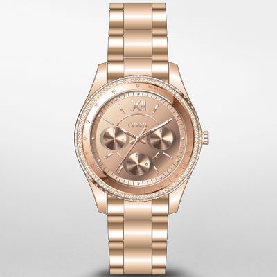 Fossil ES5106 Horloge Stella Sport Multifunction staal rosekleurig 37 mm
