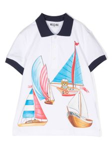 Moschino Kids polo à motif Sailor Teddy - Blanc