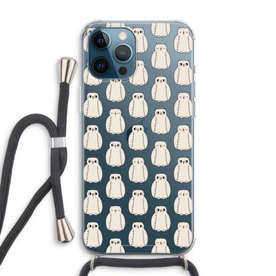 Uilen: iPhone 12 Pro Max Transparant Hoesje met koord