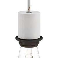 Lamphouder wit e27 glad ontwerp met lampenkap ring