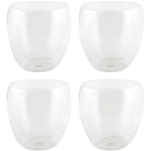 4x Luxe dubbelwandige theeglazen 200ml