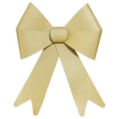 Feeric Christmas Kerst strik - goud - glitter - 30 cm - pvc - decoratiestrik - kerststrik