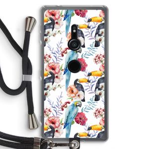 Bloemen tukan: Sony Xperia XZ2 Transparant Hoesje met koord