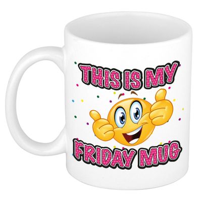 Cadeau mok - grappig - vrijdag - keramiek - 300 ml - kantoor humor