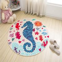 Circulaire water opname tapijt floot mat cartoon deur mat diameter: 160cm (seahorse)