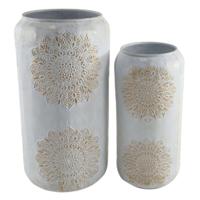 Vaas Home ESPRIT Wit Gouden Metaal Arabisch 31 x 31 x 60 cm (2 Onderdelen) Vaas Home ESPRIT Wit Gouden Metaal Arabisch 31 x 31 x 60 cm (2 Onderdelen)