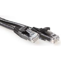 ACT Zwarte 0,25 meter U/UTP CAT6A patchkabel snagless met RJ45 connectoren - thumbnail