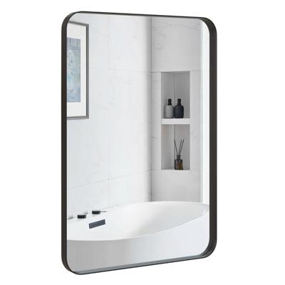 Rechthoekige Wandspiegel 51 x 81 cm Make-Upspiegel voor Kleedkamer Badkamer Hal Moderne Wandspiegel met Metalen Lijst Zwart