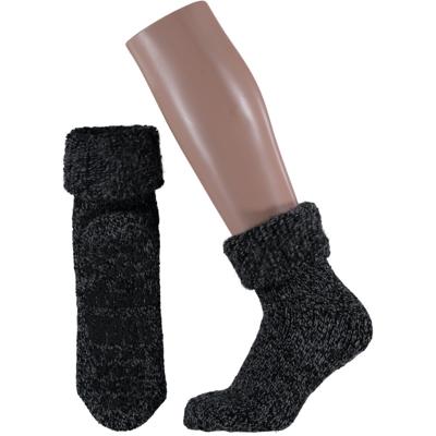 Apollo Anti-slip huissokken/slofsokken - wol - jongens - zwart - maat 35-38