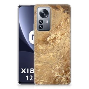 Xiaomi 12 Pro TPU Siliconen Hoesje Marmer Creme