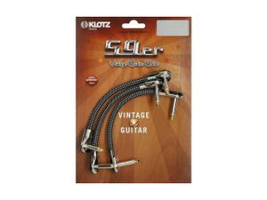 Klotz VINPAN0015 Vintage patchkabels 0.15 m zwart/wit haaks (set van 3)