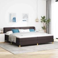 Boxspringbed met matras stof donkerbruin 200x200 cm
