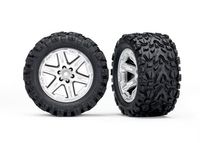 Traxxas Tires & wheels Talon (Satin Chrome), assembled, glued (TSM) (TRX-6774R)