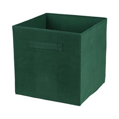 Opbergmand/kastmand Square Box - karton/kunststof - 29 liter - donkergroen - 31 x 31 cm