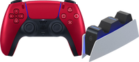 Sony Playstation 5 DualSense Draadloze Controller Volcanic Red + BlueBuilt oplaadstation