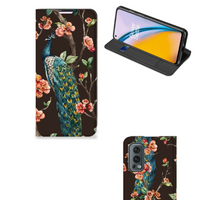 OnePlus Nord 2 5G Hoesje maken Pauw met Bloemen - thumbnail