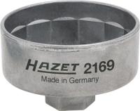 HAZET oliefitersleutel 2169 · 3/8 inch (10 mm) vierkant hol · buiten-14-kant-profiel · sw 74 mm