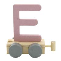 JeP kids houten treinletter E-roze