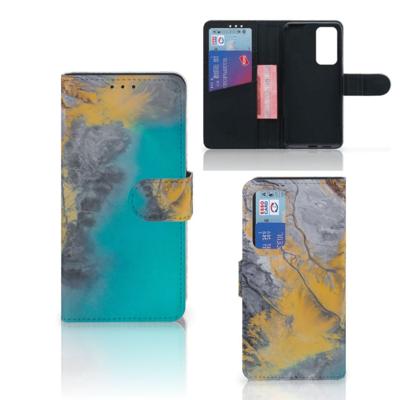 Huawei P40 | Bookcase | Marble Blue Gold