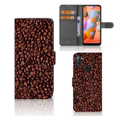 Samsung Galaxy M11 | A11 | Book Cover | Koffiebonen | Portemonnee hoesje