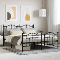 Bedframe met voetbord zonder matras metaal zwart 180x200 cm