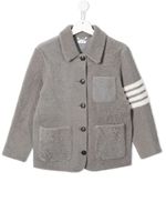 Thom Browne Kids blazer cintré à boutonnière - Gris